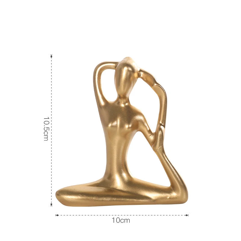 statues yoga pose or moderne minimaliste collection noël décoration intérieure gift brillant
