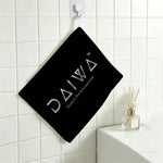 gant toilette noir bleu blanc logo daiwa motif floral durable maison restaurant