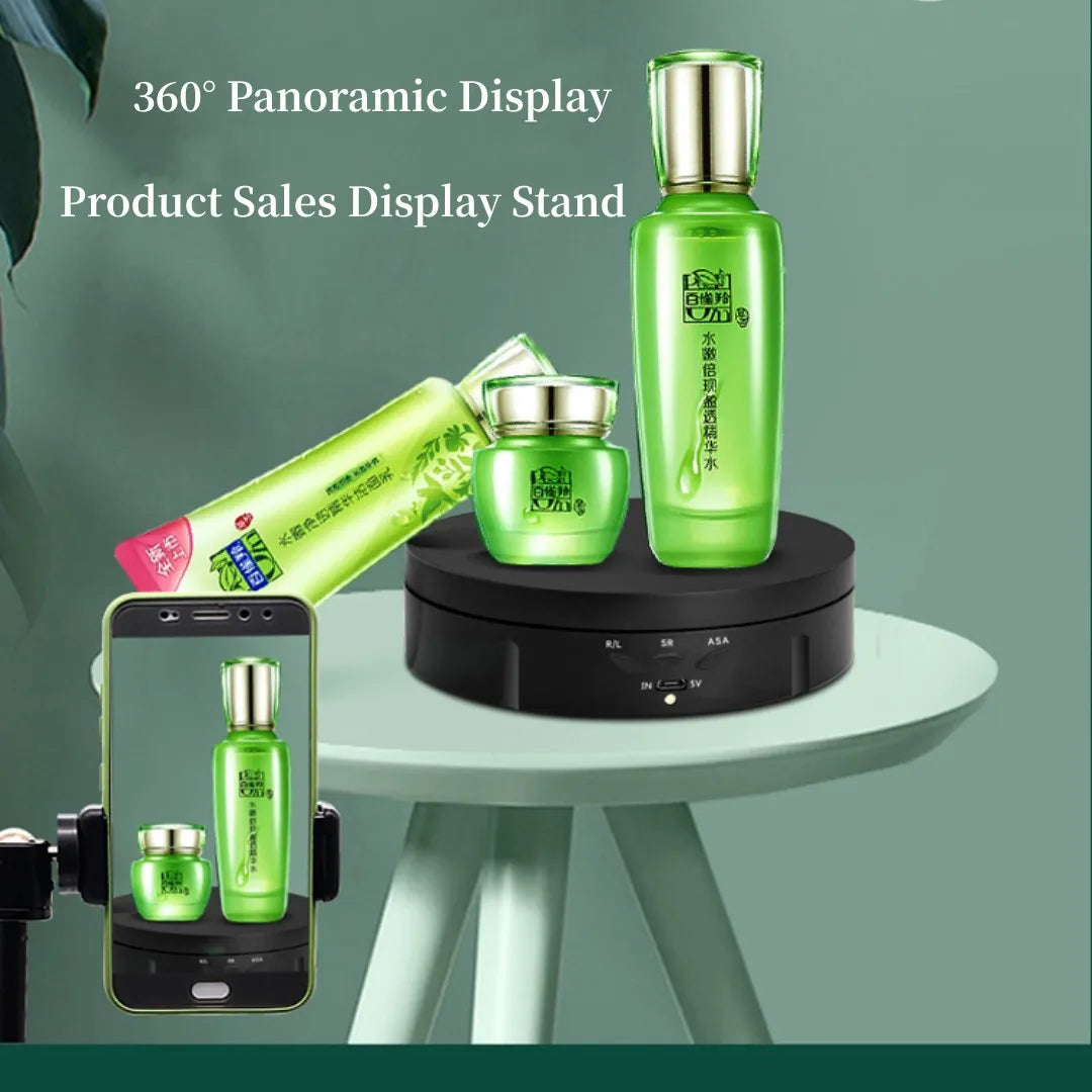 table rotative intelligente noire blanche boutons contrôle produits cosmétiques 146mm