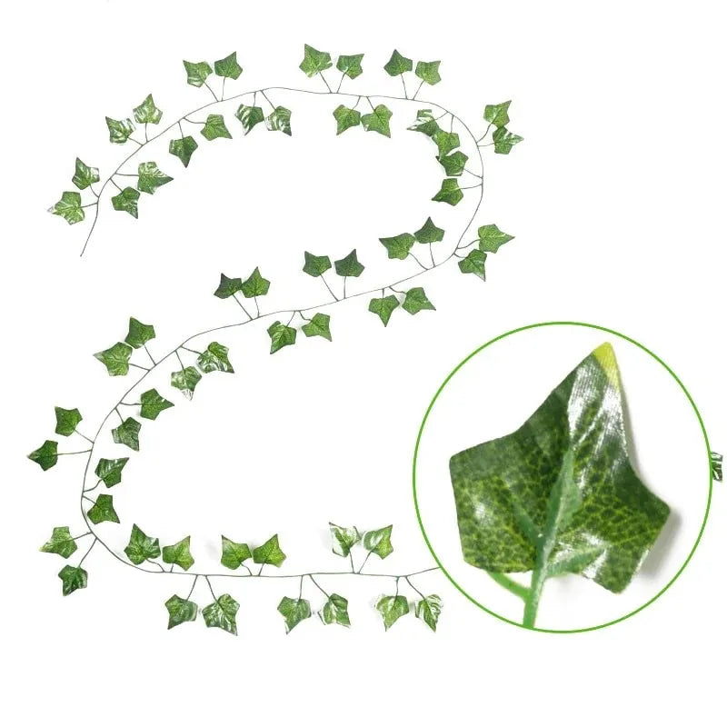 guirlande végétale artificielle feuilles rondes vert moderne 72 feuilles longueur 200cm extérieur