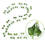 guirlande végétale artificielle feuilles rondes vert moderne 72 feuilles longueur 200cm extérieur