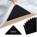 anti dérapage tapis adhésif triangles perforations moderne noir beige 12 pièces