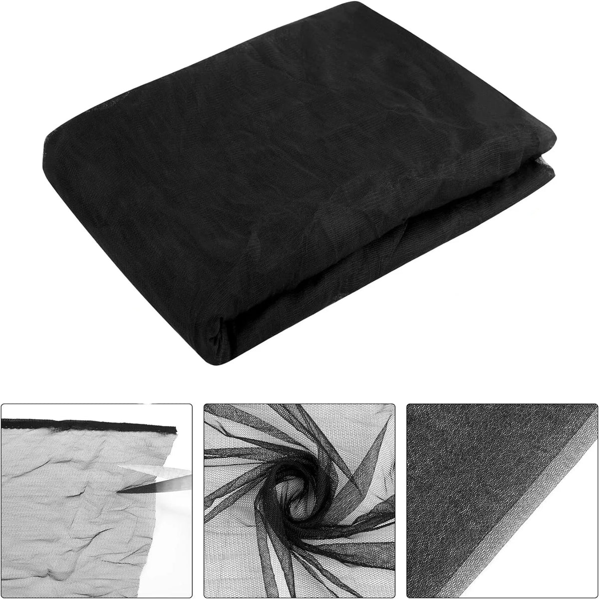 filet anti insectes noir blanc quadratique plié extérieur camping patio gazebo king size mosquito