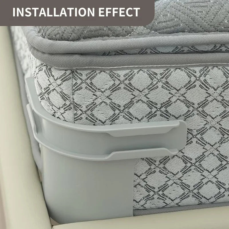 supports d'angle anti dérapage clip ajustable blanc gris moderne lit organisateur espace matelas fixations