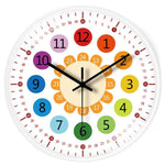 horloge murale silencieuse apprentissage dessin animé colorée enfants sections colorées motifs