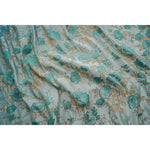 tissu polyester bohème floral vintage motifs roses feuillage semi transparent 160cm