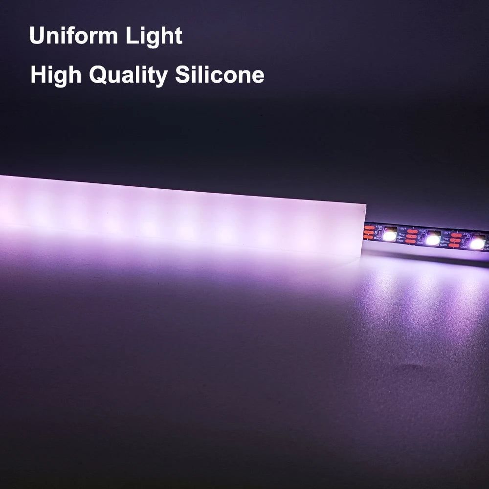 manchon silicone flexible diffuseur ruban led smd cob blanc moderne étanche éclairage intérieur