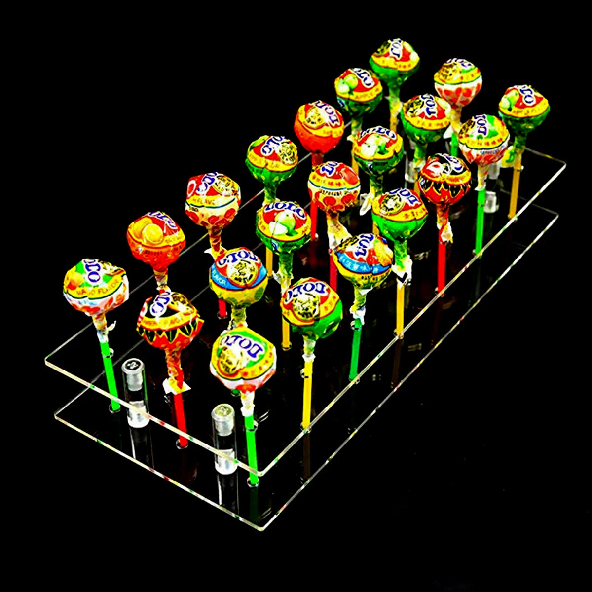présentoir transparent cake pops lollipops 21 trous niveaux moderne festif