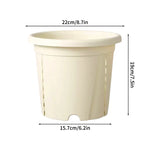 pots racines plastique moderne vertclair beige bleufoncé rayures grille drainage support hydroponie plantes