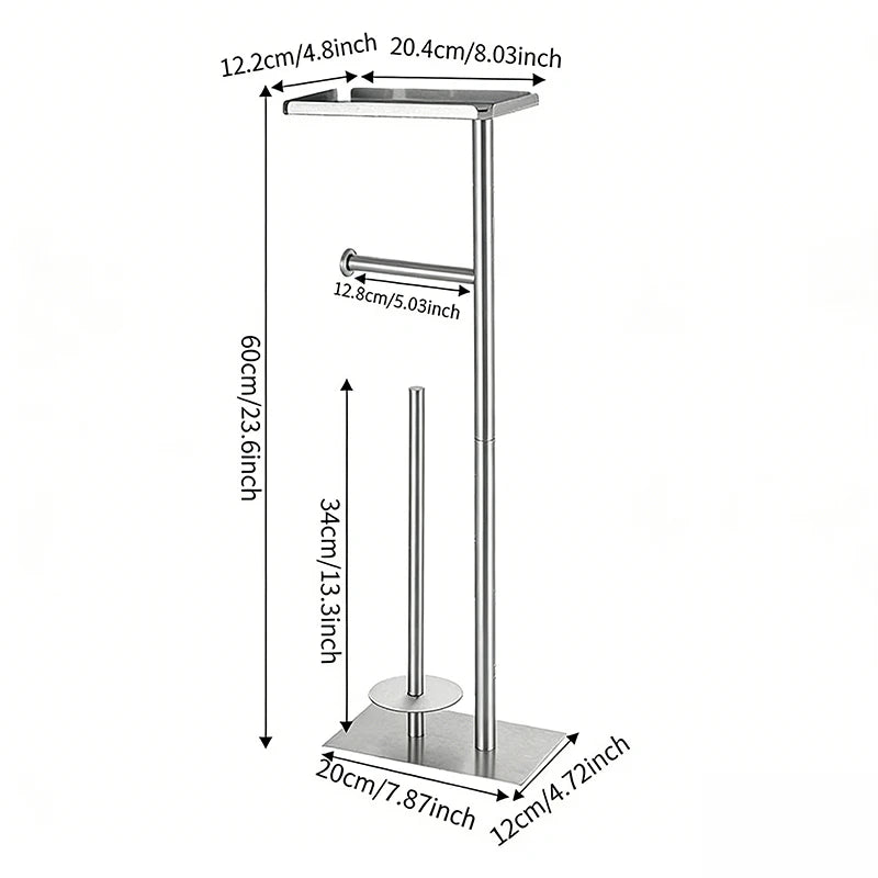 support toilette moderne noir acier inoxydable plaque carrée rouleaux papier toilette brosse wc plateau