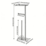 support toilette moderne noir acier inoxydable plaque carrée rouleaux papier toilette brosse wc plateau