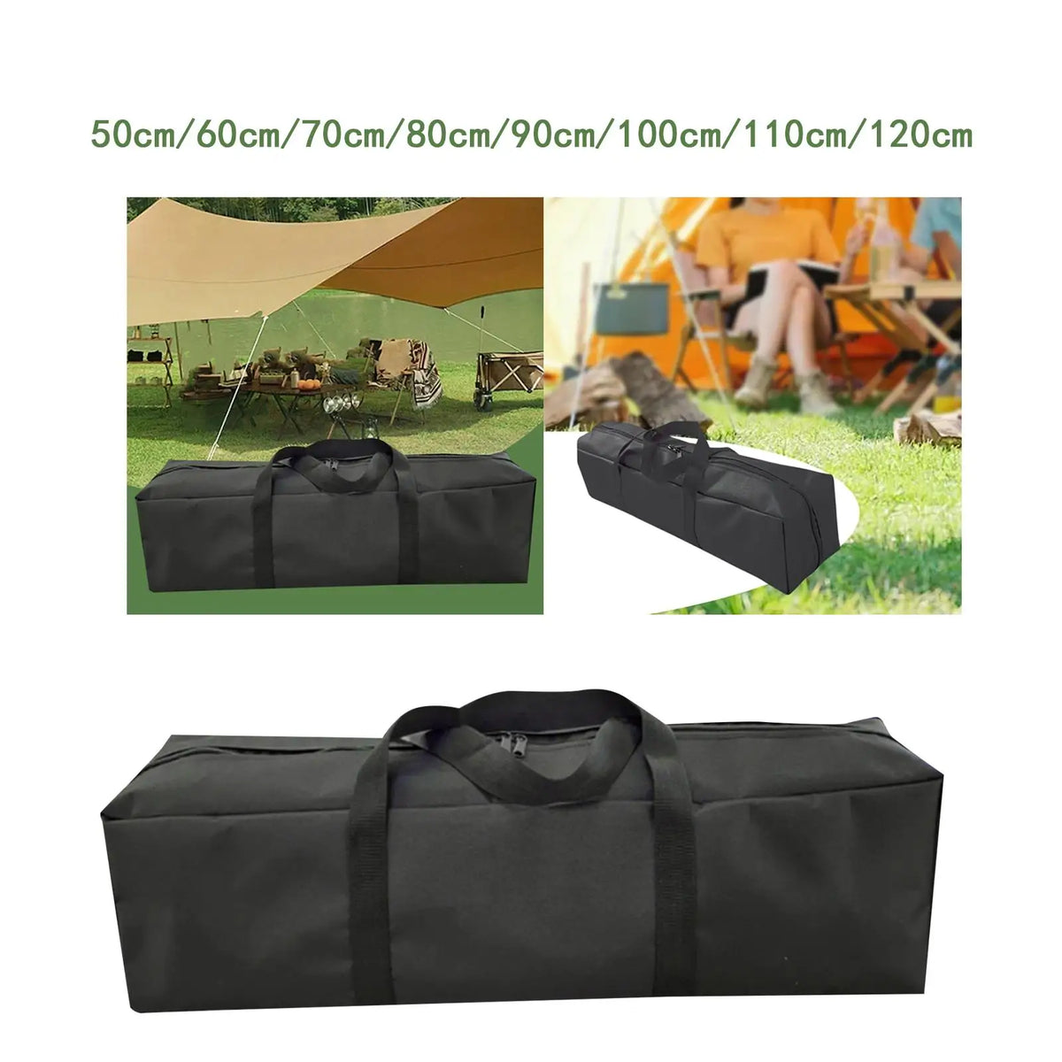 sac transport noir pratique 80cm 15cm rangement camping sport robuste