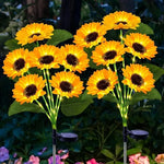 décoration extérieure tournesols artificiels jaune vert moderne clips solaires jardin patios