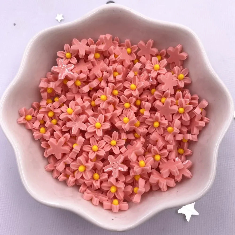 pierres précieuses artificielles multicolores fleurs miniatures résine décoratives 8mm occasionnelles anniversaires mariages fêtesscrição nail