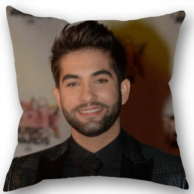 taie d'oreiller carrée 45x45cm moderne motif Kendji Girac imprimé uni côté opaque polyester
