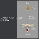 suspension lumineuse moderne élégante dorée transparente câble suspendu chambre salon étude