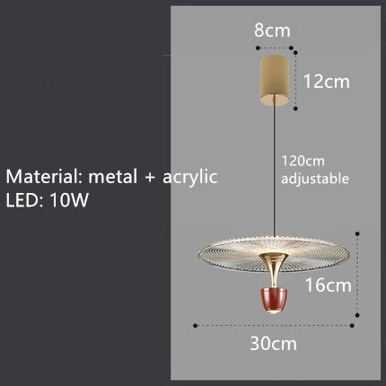suspension lumineuse moderne élégante dorée transparente câble suspendu chambre salon étude