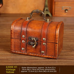 boîte bijoux vintage bois marron cadenas réutilisable bracelet collier boucles d'oreilles vintage classique grains