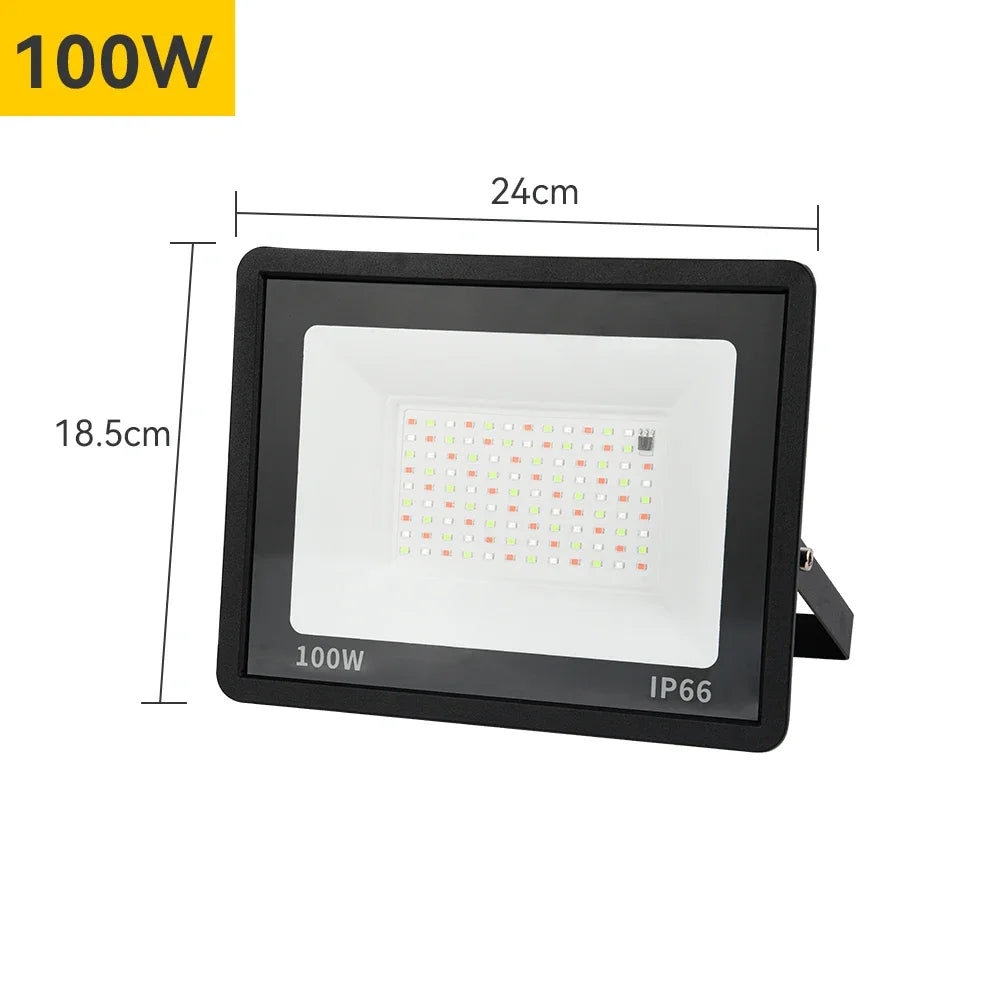 projecteur led rgb 220v ip66 étanche noir moderne bras articulé cordon long