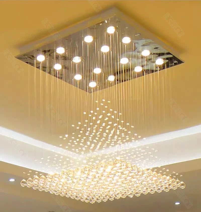 Suspension lumineuse moderne cristal K9 transparentes LED salon chambre restaurant