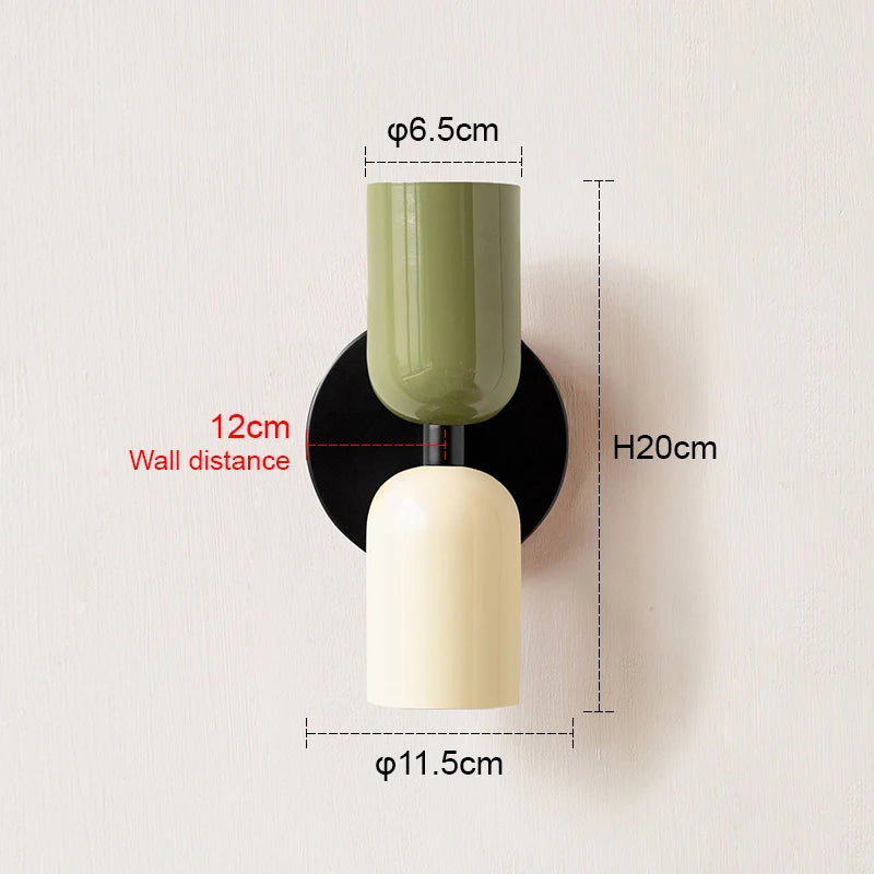 lampe murale moderne minimaliste noir vert olive rose blanc cuisine chambre coucher salle manger