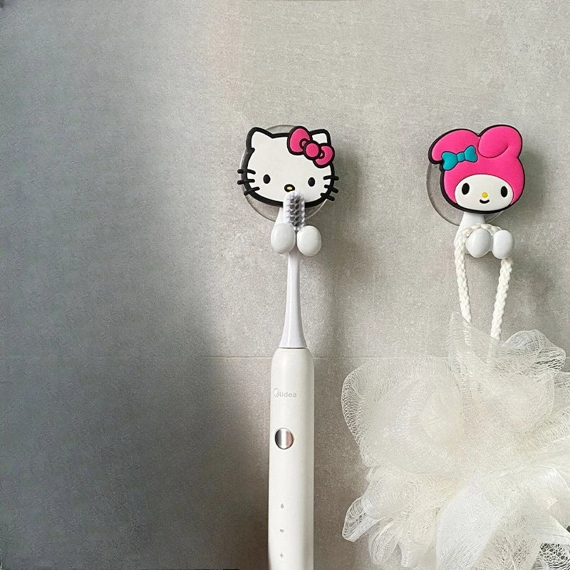 porte brosse dents animaux chatons pois adhésif mignon rose blanc gris