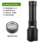 lampe torche rechargeable zoom modes indicateur charge sortie usb type étanche camping