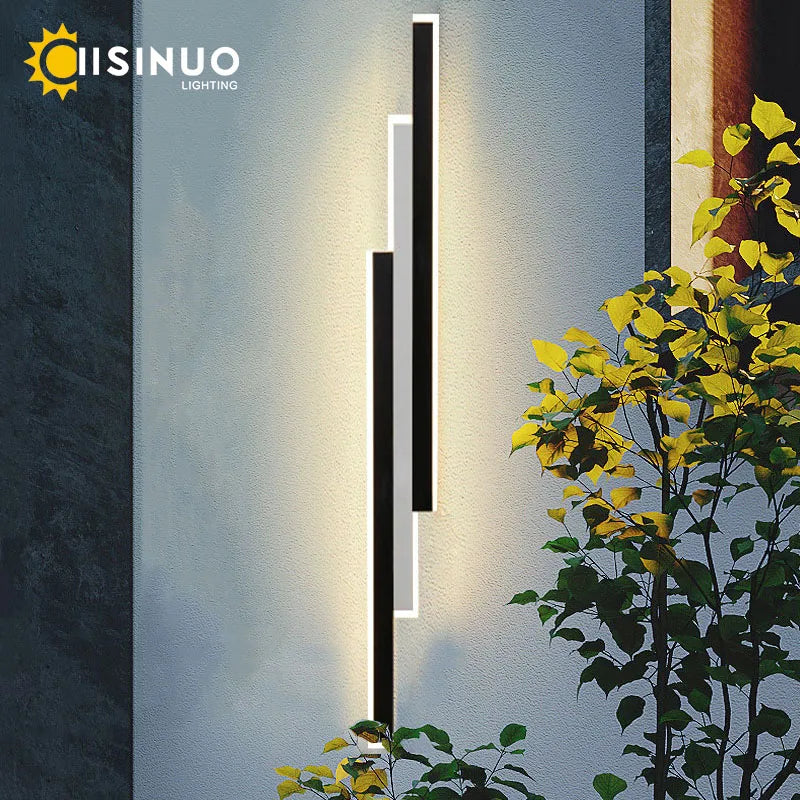 applique murale led moderne noire étanche 120cm longue ip65 minimalisteextérieur garage porche