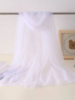 tissu mousseline écharpe élégante blanc texture rugueuse fixation occasion bricolage décoration festive