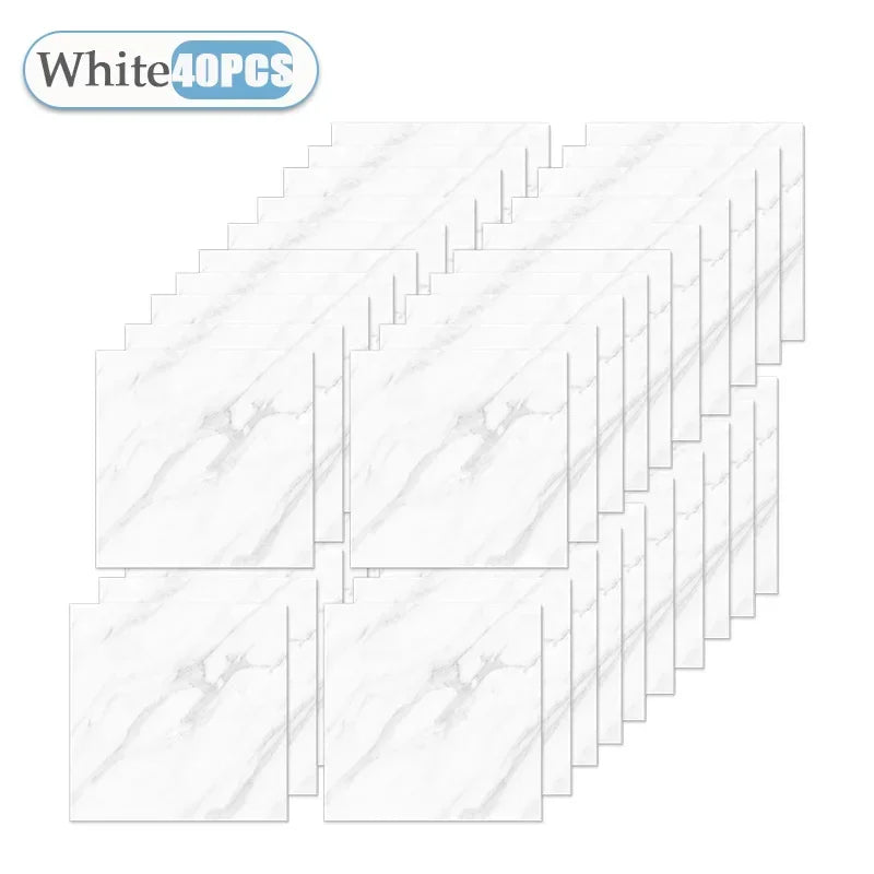 carrelage marbré blanc gris moderne adhésif résistant eau pvc pet xpe 30x30cm