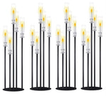 support cierges moderne noir base circulaire tiges verre vis fixations chambre salon