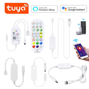 ruban led intelligent blanc moderne controle adhésif app mobile alexa google assistant