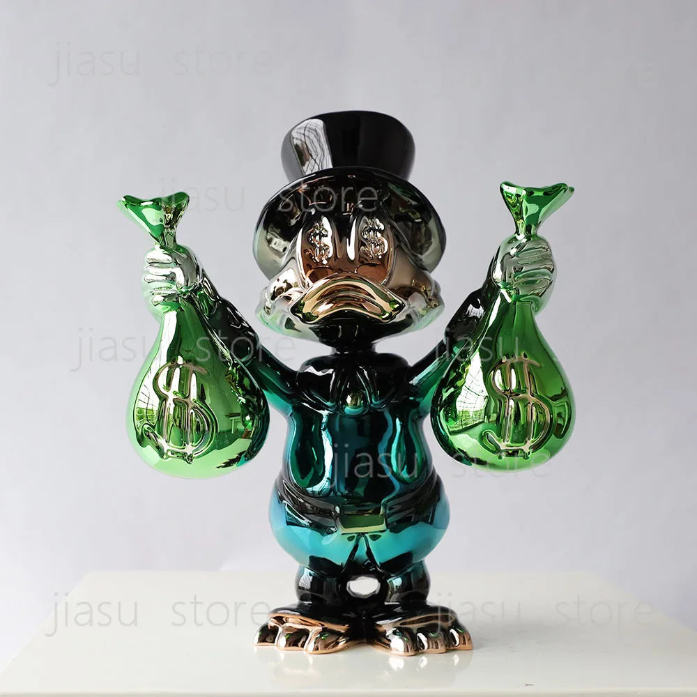 statues articulées détaillées sacs mains sac chapeau costume chaussures dorées rouges noirs vertes