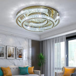 plafonnier led doré moderne élégant cristal transparent strass chambre salon