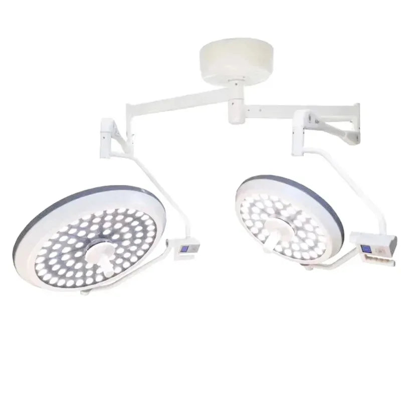 lampe chirurgicale led moderne blanche fixation murale panneau contrôle numéroté deux lumières