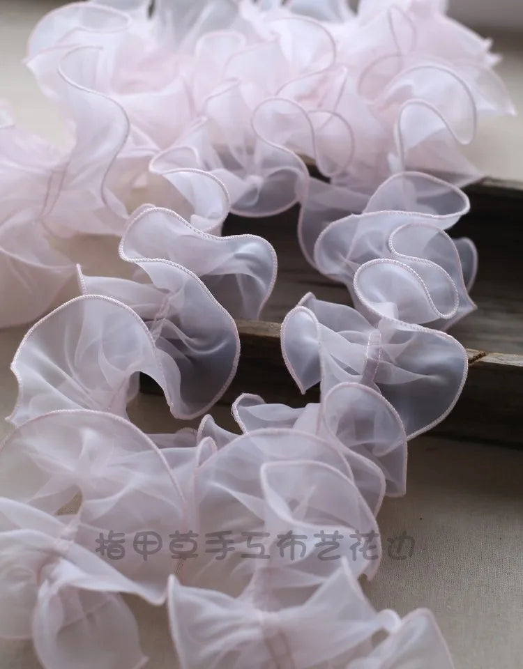 écharpe plissée organza polyester transparente rose vert blanc mariage mode occasionnelle