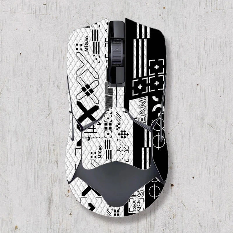 souris gamer antidérapante adhésive caoutchouc graphique moderne noir rouge bleu