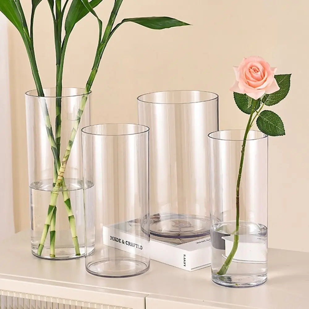 vases transparents modernes verre fleurs artificielles hydroponie bougies 10x20cm 12x30cm