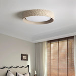 plafonnier led moderne pierre beige gris texture granulée éclairage zen minimaliste 4200k 3000k chambre