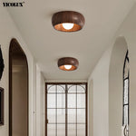 lampe moderne texture bois couleur naturelle blanche éclairage led réglable sans télécommande