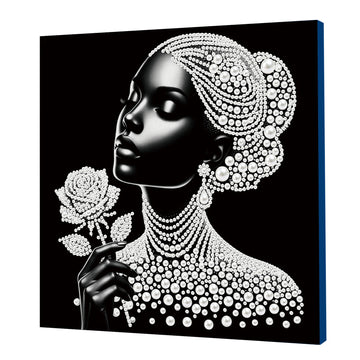 tableau personnages dessins animés résine noir blanc diamants brillants contemporain 25cm 25cm