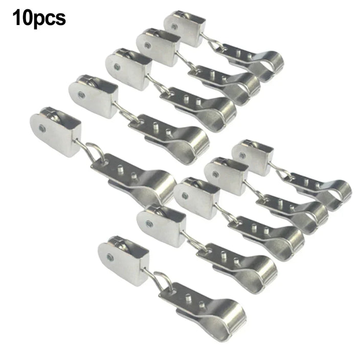 clips métalliques argentés modernes voile plat lisses inoxydables