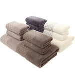 serviettes bain coton absorption rapide gris marron beige clair moderne points blancs pâques dimensions