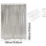 rideau douche transparent moderne rayures horizontales non toxiques respectueux l'environnement robuste 180cm