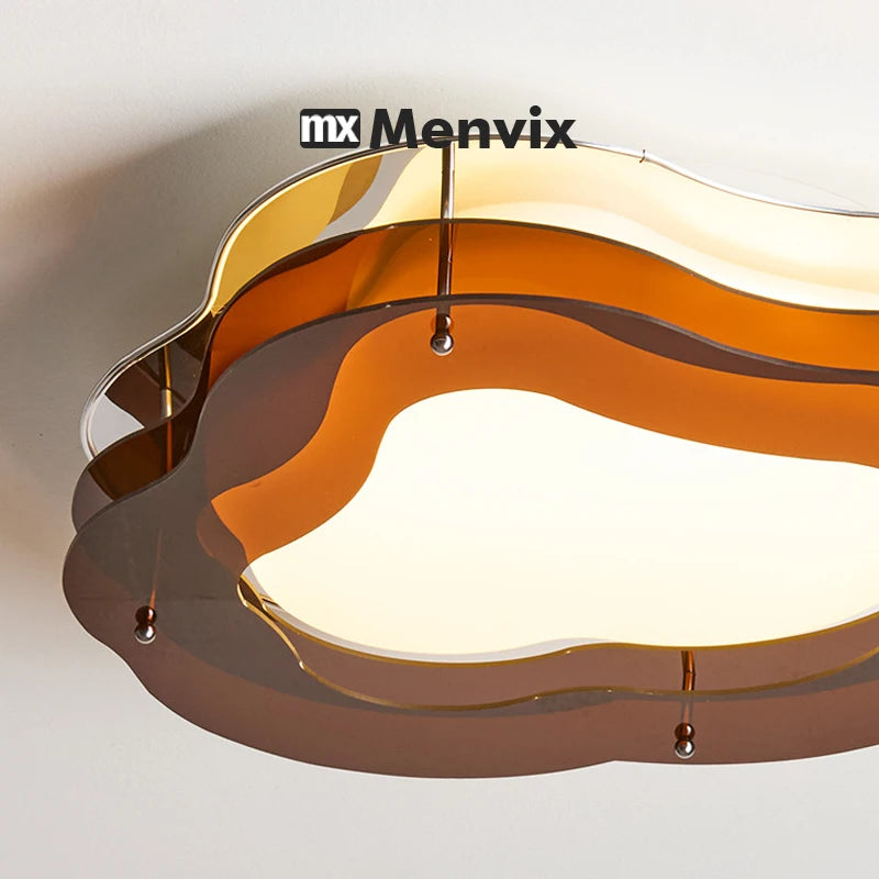 plafonniers modernes lampes marron doré argenté lumière led ondule