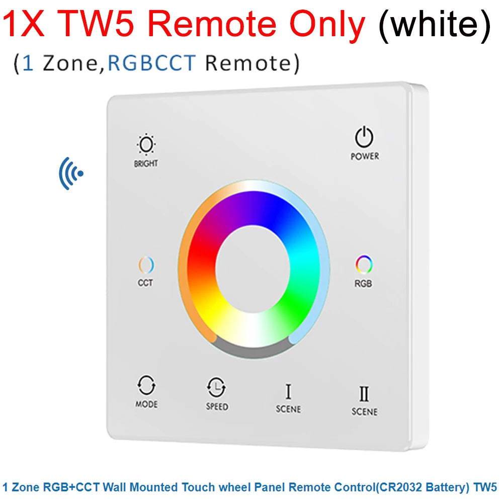 contrôleur rf 2.4g led wall mounted touch panel zone rgb cct dimming veromount