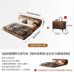 lit marron clair minimaliste simili cuir bois oreiller coussin carré king size queen size