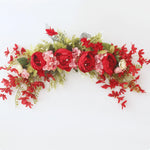 décoration extérieure mariage guirlande florale artificielle rose feuilles verte naturelle romantique