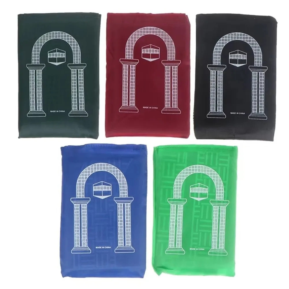 tapis prière portable géométrique vert bordeaux noir moderne polyester main