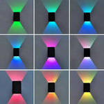 applique murale led noir contemporaine télécommande éclairage chambre coucher haut bas